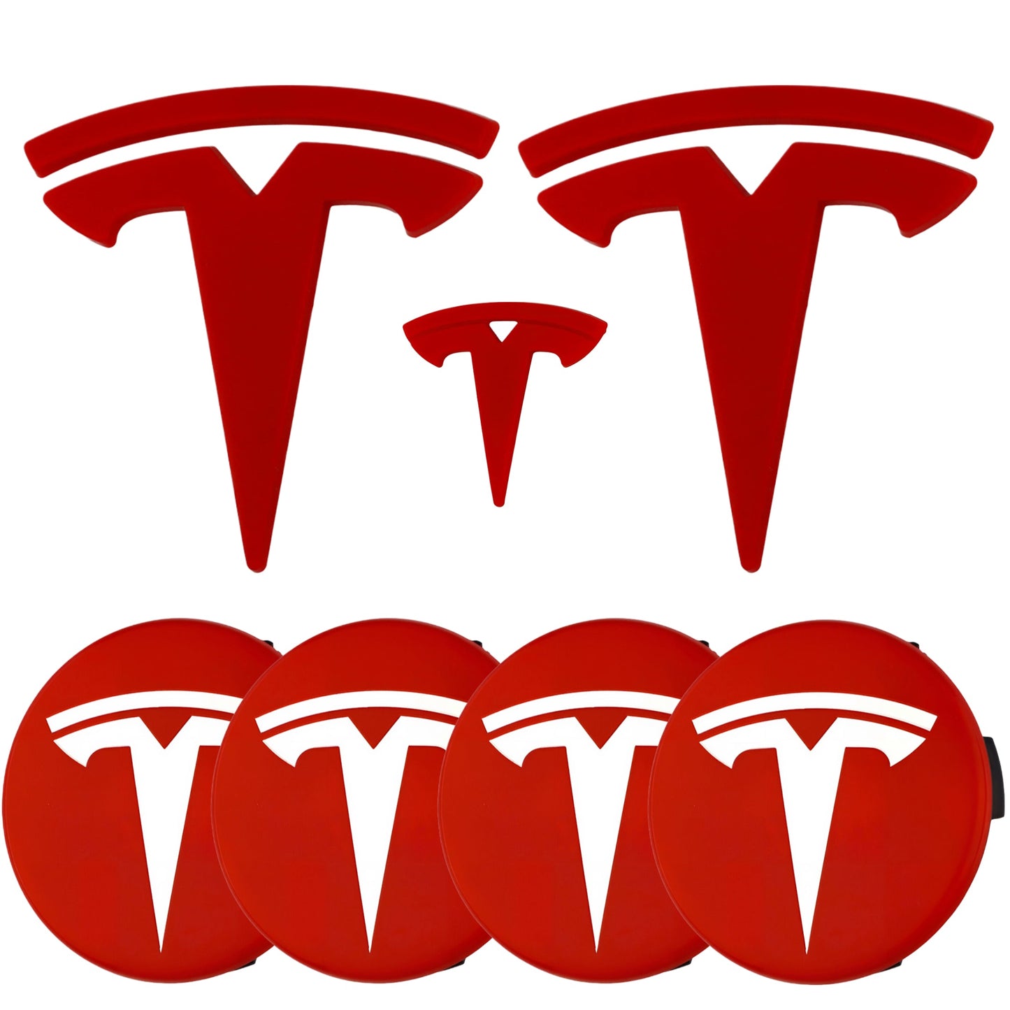 Emblem Overlay Compatible with Tesla Model 3 / Model Y – Classic Red Finish