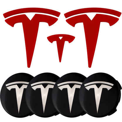 Tesla Emblem Overlay | Classic Red