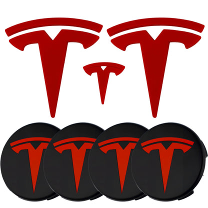 Tesla Emblem Overlay | Classic Red