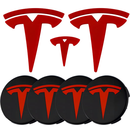 Tesla Emblem Overlay | Classic Red