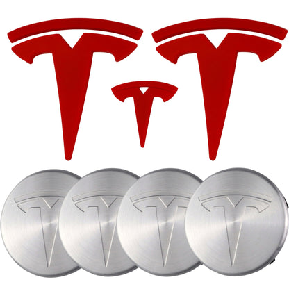 Tesla Emblem Overlay | Classic Red