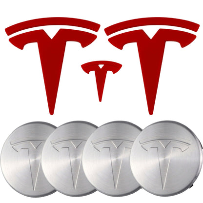 Tesla Emblem Overlay | Classic Red
