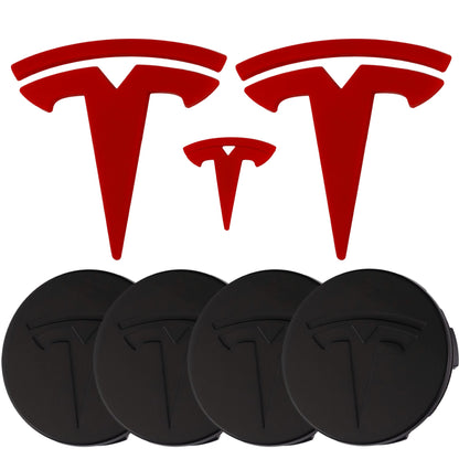 Tesla Emblem Overlay | Classic Red