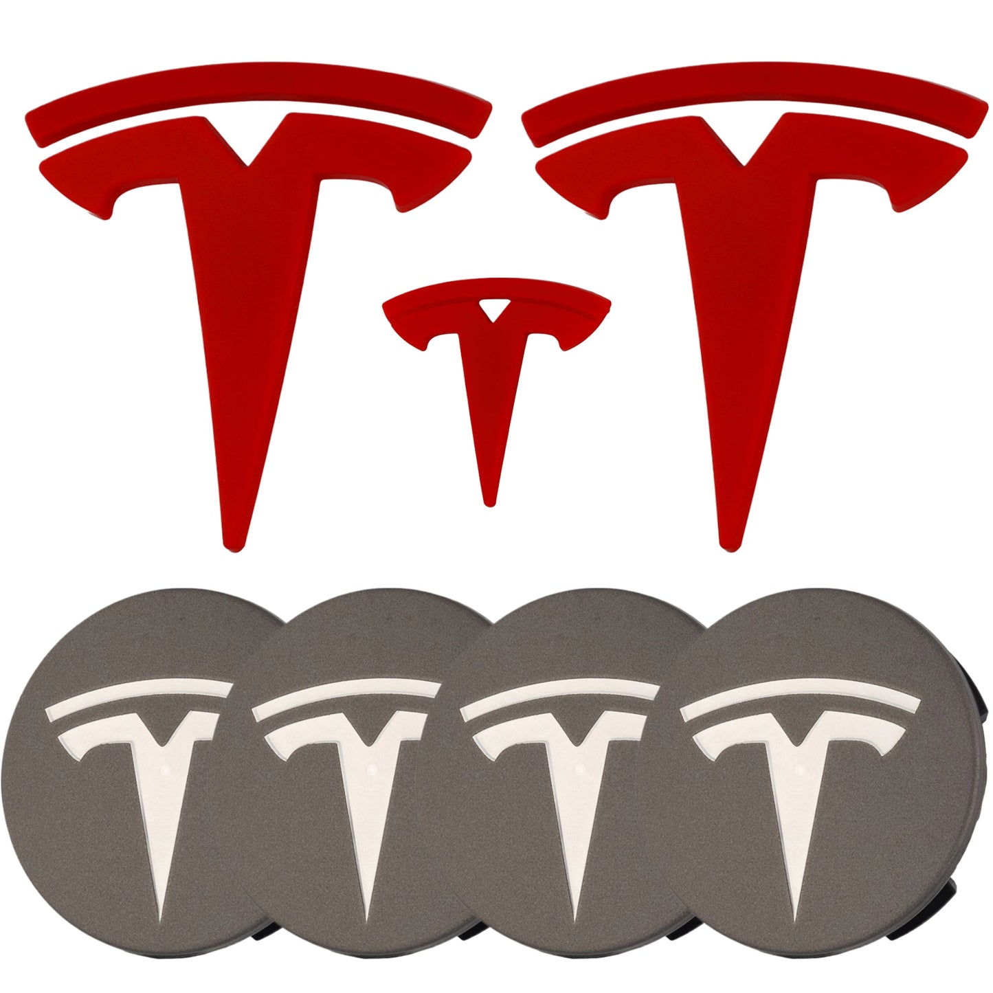 Tesla Emblem Overlay | Classic Red