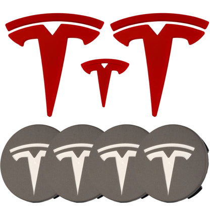 Tesla Emblem Overlay | Classic Red