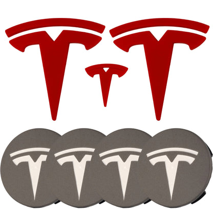 Tesla Emblem Overlay | Classic Red