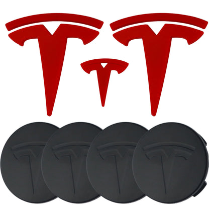 Tesla Emblem Overlay | Classic Red