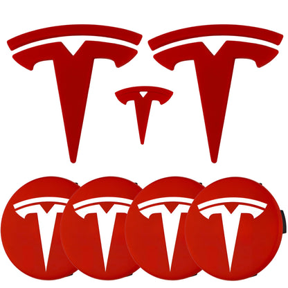 Tesla Emblem Overlay | Classic Red