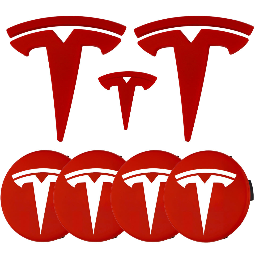 Tesla Emblem Overlay | Classic Red