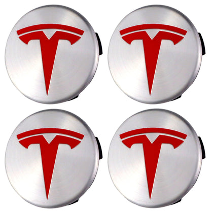 Tesla Hub Caps | Chrome Red